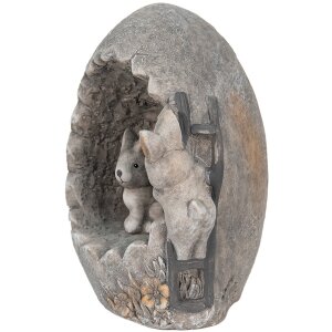 Clayre & Eef 6MG0022 Dekorativní vajíčko šedé 33x25x21 cm