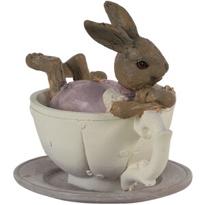 Clayre & Eef 6PR3535 Dekorativní králík růžový 10x8x9 cm