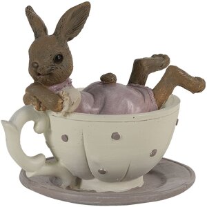 Clayre & Eef 6PR3535 Dekorativní králík růžový 10x8x9 cm