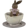 Clayre & Eef 6PR3535 Dekorativní králík růžový 10x8x9 cm