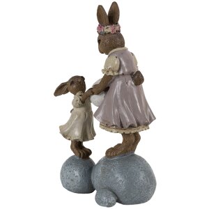 Clayre & Eef 6PR3537 Dekorativní králík růžová, béžová 10x6x17 cm
