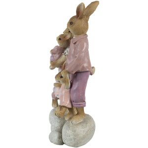 Clayre & Eef 6PR3540 Dekorativní králík růžová, béžová 11x6x18 cm