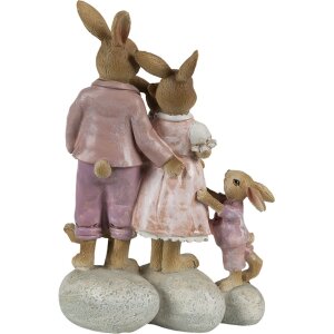 Clayre & Eef 6PR3540 Dekorativní králík růžová, béžová 11x6x18 cm