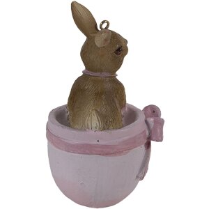 Clayre & Eef 6PR3565 Přívěsek šperk králík růžový 5x4x8 cm