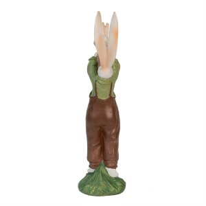 Clayre & Eef 6PR3566 Dekorativní králík zelená, růžová 10x7x25 cm