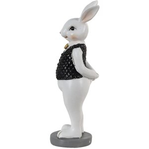 Clayre & Eef 6PR3587 Dekorativní králík černý, bílý 5x5x15 cm