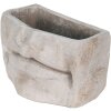 Clayre & Eef 6TE0389S Květináč do interiéru Ústa šedá 21x13x14 cm