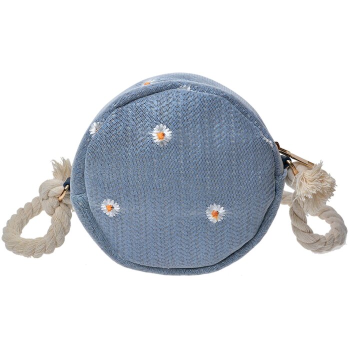 Clayre & Eef JZBG0258BL Taška na šachovnici modrá Ø 15 cm