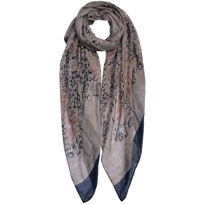 Clayre & Eef JZSC0666BL Šála dámská vzor modrá 70x180 cm