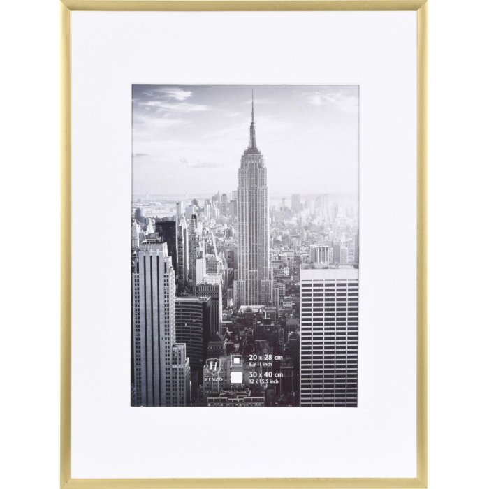 Henzo hliníkový rám Manhattan zlatý 30x40 cm s paspartou 20x28 cm