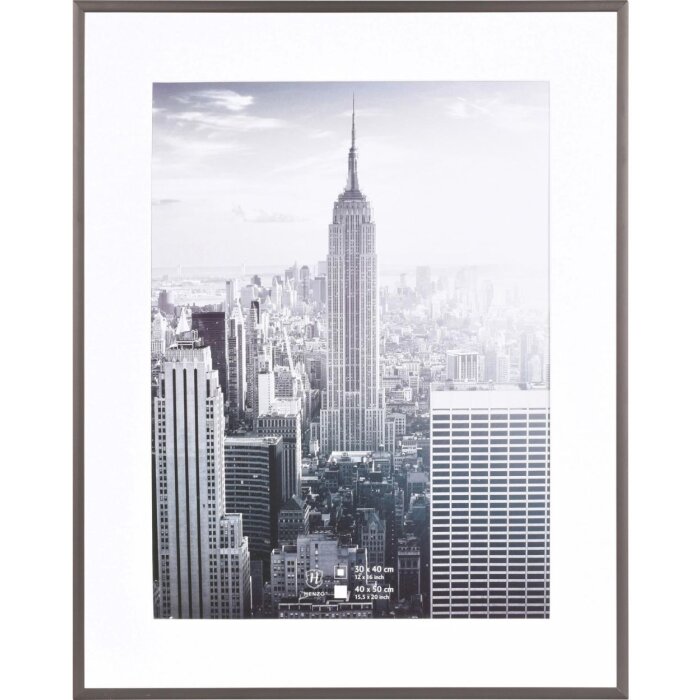 Henzo hliníkový rám Manhattan tmavě šedý 40x50 cm s paspartou 30x40 cm
