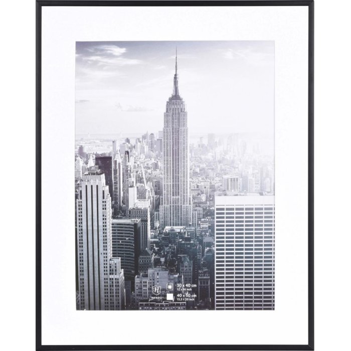 Henzo hliníkový rám Manhattan černý 40x50 cm s paspulkou 30x40 cm