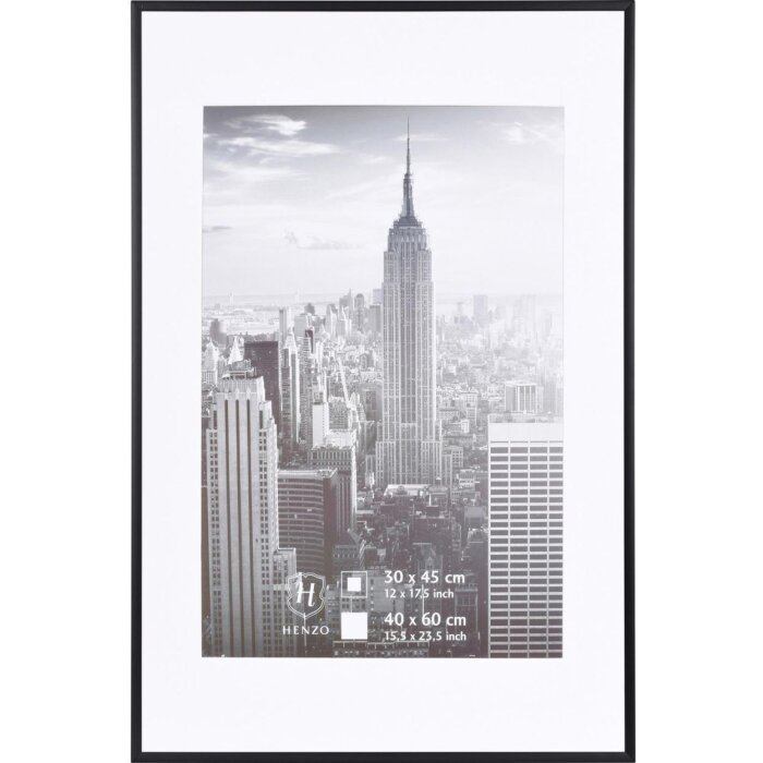 Henzo hliníkový rám Manhattan 40x60 cm černý s paspartou 30x45 cm