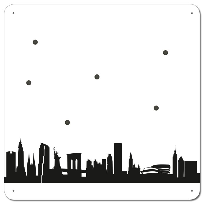 Magnetická tabule SKYLINE New York v bílo-černé barvě