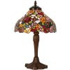 LumiLamp 5LL-1130 Stolní lampa Tiffany Ø 26x40 cm hnědočervené skleněné květy