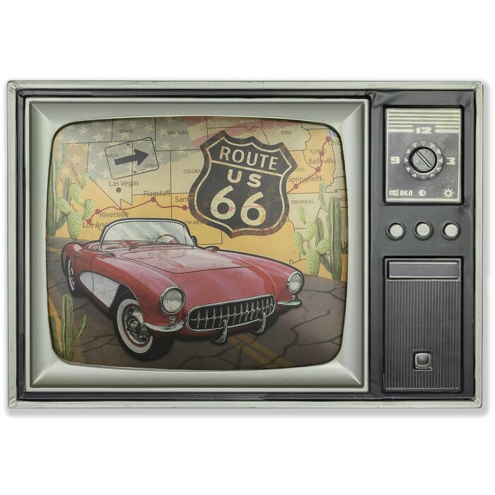 ZEP nástěnná dekorace TELE 48x34x4 cm TV Route 66