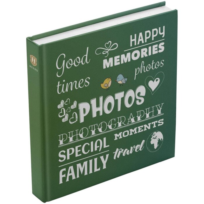 Henzo Jumbo fotoalbum Wording zelené 30x30 cm 100 bílých stran