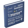 Henzo Jumbo fotoalbum Wording modré 30x30 cm 100 bílých stran