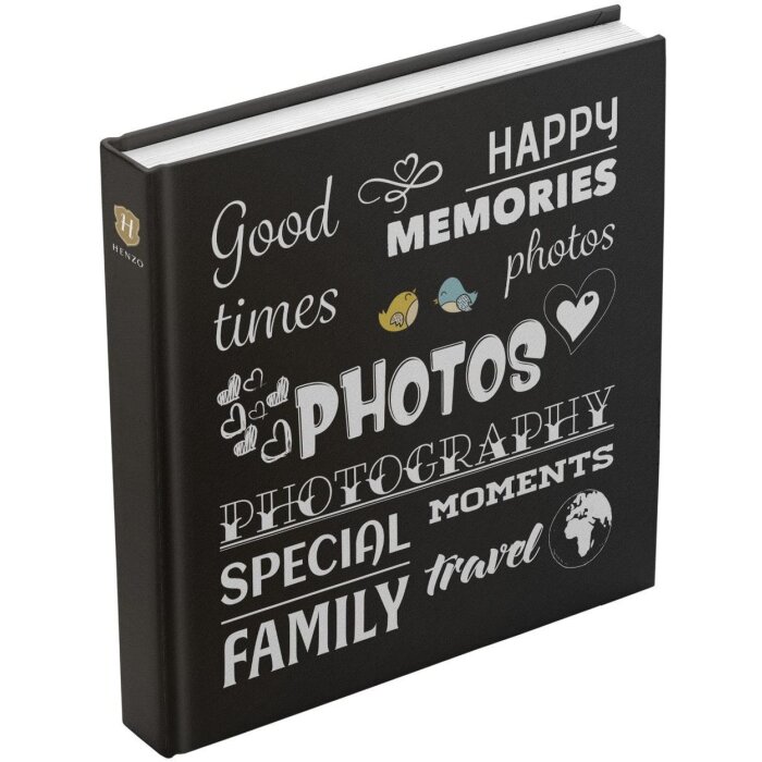 Henzo Jumbo fotoalbum Wording černé 30x30 cm 100 bílých stran