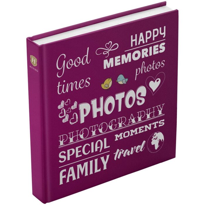 Henzo Jumbo fotoalbum Wording bordó 30x30 cm 100 bílých stran