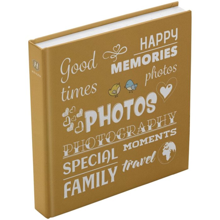Henzo Jumbo fotoalbum Wording žluté 30x30 cm 100 bílých stran