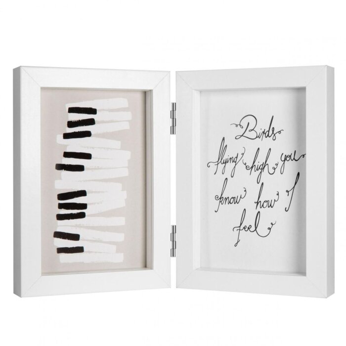 Henzo dřevěný dvojitý rám Piano 2 fotografie 10x15 cm bílý
