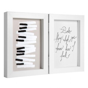 Henzo dřevěný dvojitý rám Piano 2 fotografie 10x15 cm bílý