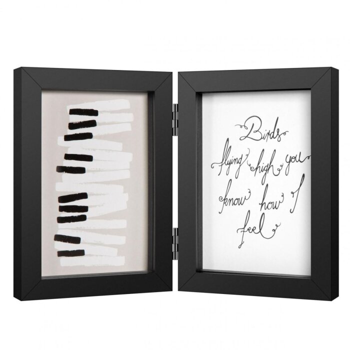 Henzo dřevěný dvojitý rám Piano 2 fotografie 10x15 cm černá