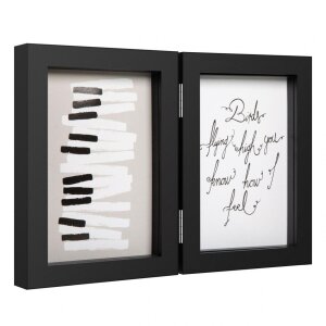 Henzo dřevěný dvojitý rám Piano 2 fotografie 10x15 cm černá