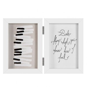 Henzo dřevěný dvojitý rám Piano 2 fotografie 13x18 cm bílý