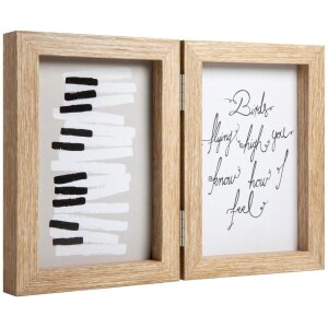 Henzo dřevěný dvojrám Piano 2 fotografie 13x18 cm béžový
