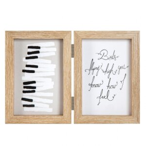 Henzo dřevěný dvojrám Piano 2 fotografie 13x18 cm béžový
