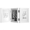 Henzo dřevěný dvojitý rám Piano 3 fotografie 10x15 cm bílý
