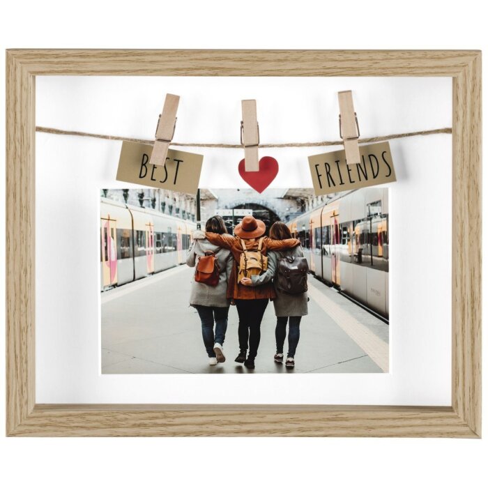 Dřevěný fotorámeček Hama Best Friends 10x15 cm dubový