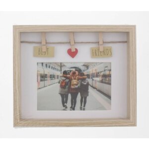Dřevěný fotorámeček Hama Best Friends 10x15 cm dubový