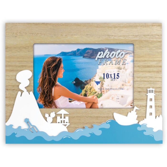 Dřevěný portrétní rám ZEP Island 10x15 cm prázdninový obrazový rám