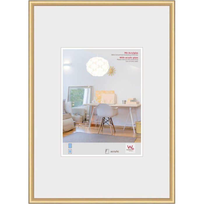 Plastový rám Walther New Lifestyle 40x50 cm zlaté akrylové sklo
