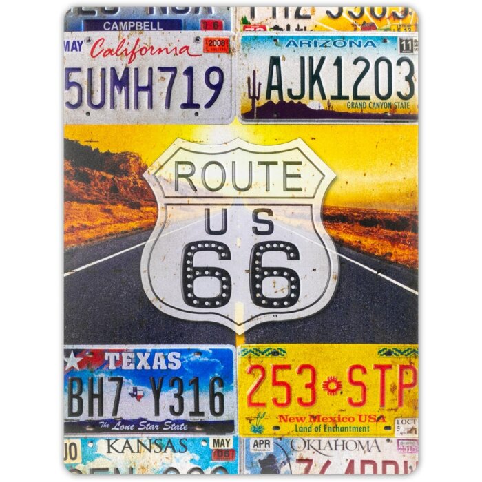 Plechová cedule ZEP ROUTE 66 vícebarevná 43x57x0,4 cm