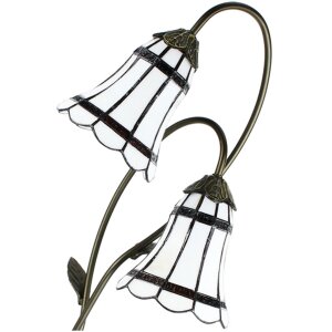 Clayre & Eef 5LL-6253 Stolní lampa Tiffany 35x18x61 cm E14-max 2x25W Hnědá - Bílá