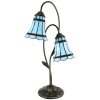 Clayre & Eef 5LL-6254 Stolní lampa Tiffany 35x18x61 cm E14-max 2x25W Hnědá - modrá