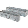 Clayre & Eef 5Y1074 Držák na rostliny (2 kusy) 61x16x12 - 50x13x11 cm šedá