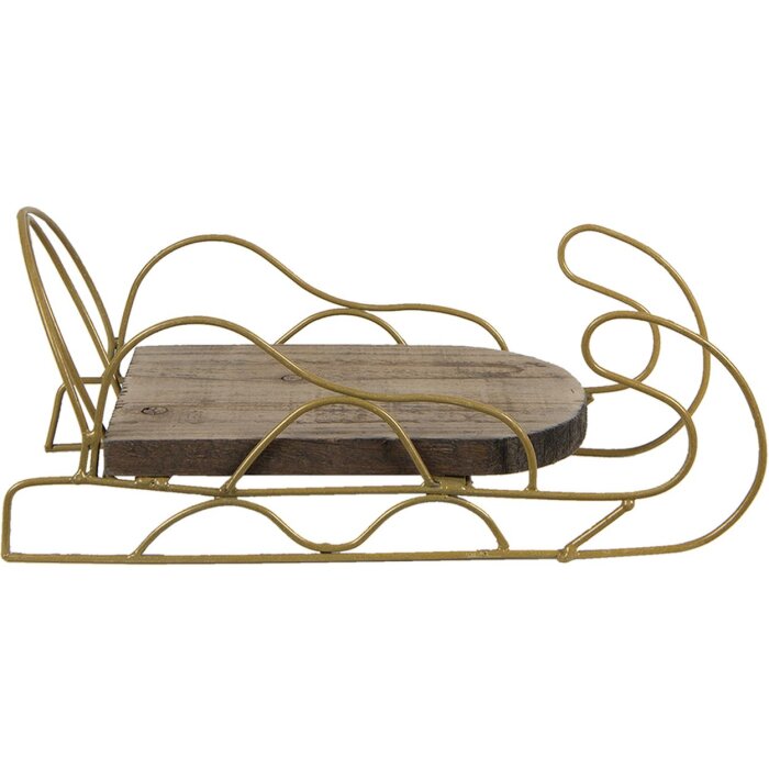 Clayre & Eef 64966 Dekorace sáně 26x13x12 cm hnědá