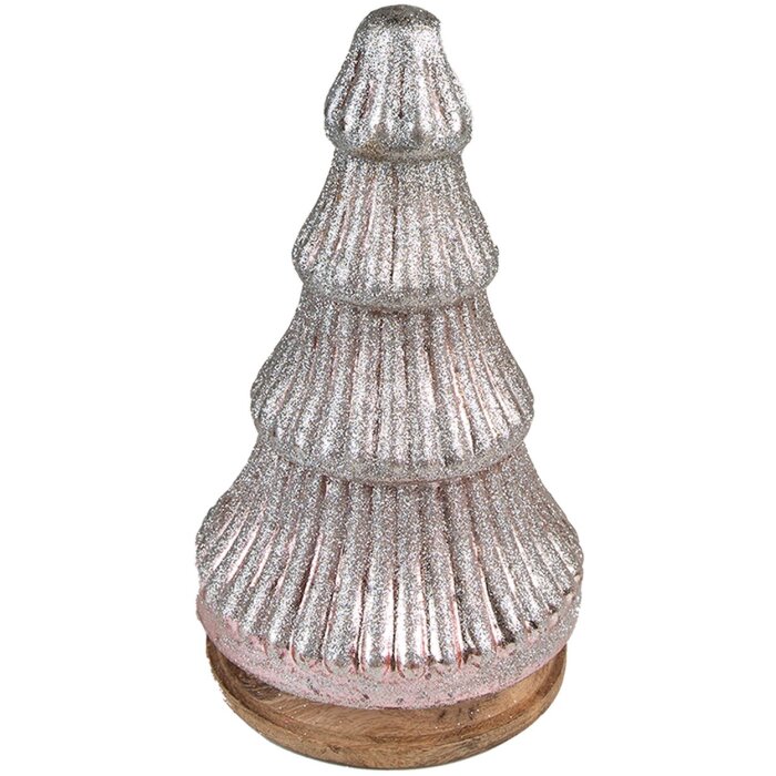 Clayre & Eef 65123 Vánoční stromek Ø 13x24 cm růžový