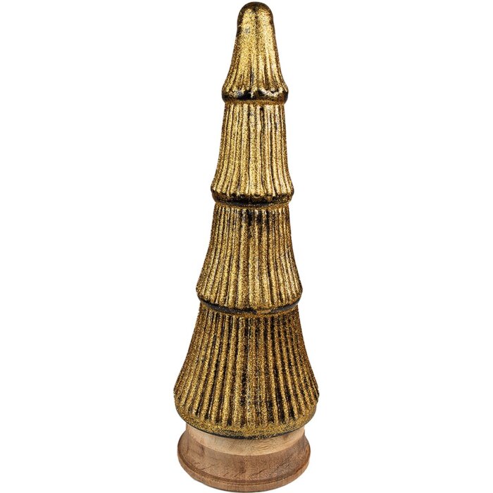 Clayre & Eef 65128 Vánoční stromek Ø 15x44 cm Zlatá barva