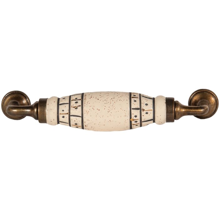 Clayre & Eef 65167A Rukojeť 17x5x3 cm Bílá - Zlatá barva