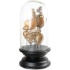 Clayre & Eef 65175 Skleněný zvon s dekorem Ø 19x39 cm Zlatá barva - černá