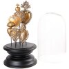 Clayre & Eef 65175 Skleněný zvon s dekorem Ø 19x39 cm Zlatá barva - černá