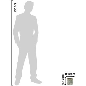 Clayre & Eef 6CE1455S Dekorace Květináč Ø 12x12 cm šedý - béžový