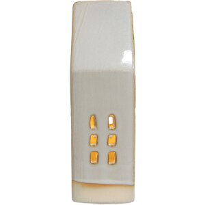 Clayre & Eef 6CE1504 Dekorace domeček s LED diodami 8x5x18 cm béžová