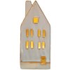 Clayre & Eef 6CE1505 Dekorace domeček s LED 7x6x15 cm béžová